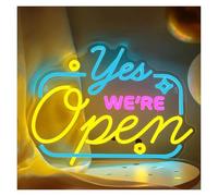 RONGCH Décor Mural Lumière Enseigne Lumineuse LED Néon Yes We're Open Intensité Variable Pour Café, Bar, Boutique, Restaurant, Commerce, Décoration Murale De Façade, 40cmx30cm