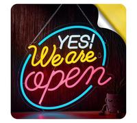 RONGCH Décor Mural Lumière Enseigne Lumineuse Néon Yes! We Are Open À Intensité Variable USB Pour Salon De Tatouage, Studio, Boutique, Logo Commercial, Décoration De Rue, 36x31cm