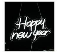 RONGCH Indicateurs Enseigne Au Néon Happy New Year Avec Lumière LED Pour Décoration Murale, Pour La Maison, La Chambre À Coucher, Les Panneaux De Fête Éclairés, 40cm×24cm