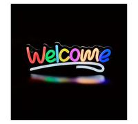 RONGCH Néon Enseignes lumineuses Decor Bienvenue Néons Lettre LED Panneau Dimmable Cool Mur Lumière Décorative Pour Entreprise Vitrine Salle Fête D'anniversaire