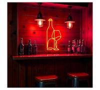 RONGCH Néon Enseignes lumineuses Decor Bouteille De Vin Et Verre Néons Luminosité Réglable Adapté À La Décoration Murale De La Maison Man Cave 24cmx48cm(UNE)