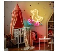 RONGCH Néon Enseignes lumineuses Decor Enseigne Au Néon Canard Avec Luminosité Réglable, Idéale Pour Une Chambre D'enfant Ou Une Décoration Murale, 45cmx48cm(B)