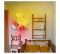 RONGCH Néon Enseignes lumineuses Decor Enseigne Au Néon Canard Avec Luminosité Réglable, Idéale Pour Une Chambre D'enfant Ou Une Décoration Murale, 45cmx48cm(E)