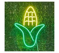 RONGCH Néon Enseignes lumineuses Decor Enseigne Au Néon En Forme De Maïs, Alimentée Par USB, Lumière Pour Snack-bar, Magasin, Décoration D'entreprise, Veilleuses Commerciales 30cmx40cm