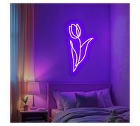 RONGCH Néon Enseignes lumineuses Decor Enseigne Au Néon En Forme De Tulipe, Luminaire Décoratif D'intérieur Pour Magasin, Studio, Chambre À Coucher 26cmx48cm(B)