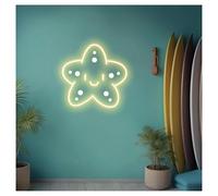 RONGCH Néon Enseignes lumineuses Decor Enseigne Au Néon Étoile De Mer Alimentée Par USB, Thème Océan, Pour Décoration Murale De Studio Ou De Chambre 38cmx38cm(Ré)