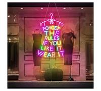 RONGCH Néon Enseignes lumineuses Decor Enseigne Au Néon Forget The Rules If You Like It Wear It Avec Luminosité Réglable, Idéale Pour La Décoration D'un Dressing, 34cmx57cm(UNE)