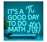 RONGCH Néon Enseignes lumineuses Decor Enseigne Au Néon It's A Good Day To Do Math USB À Intensité Variable Pour Salle De Classe, Salle D'étude, Bibliothèque, Décoration Scientifique 32x36cm
