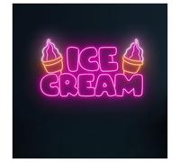 RONGCH Néon Enseignes lumineuses Decor Enseigne au néon LED «Crème glacée» pour décoration murale, pour chambre d'enfant, magasin de desserts, salle jeux, à coucher, bar, salon 50cm