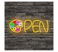 RONGCH Néon Enseignes lumineuses Decor Enseigne Au Néon OPEN Lumière À Intensité Variable, Pour Chambre À Coucher Studio Peinture Club Restaurant Café Décoration D'entreprise 40.6cmx15.5cm