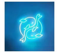 RONGCH Néon Enseignes lumineuses Decor Enseigne Au Néon Représentant Un Couple De Poissons Koï, Décoration Murale Zen, Aquarium, Bar, Club, Maison, Animal Porte-bonheur,35x30cm(Ré)