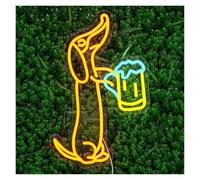 RONGCH Néon Enseignes lumineuses Decor Enseigne Au Néon Teckel, Chien Mignon, Boisson, Bière, Lumière, Pour Magasin, Bar, Pub, Décoration De Fête Pour Amoureux Des Chiens, 40x27cm