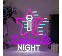 RONGCH Néon Enseignes lumineuses Decor Enseigne Lumineuse Colorée Karaoke Night Alimentée Par USB, Décoration Murale, Club, Bar, Caverne, Salle De Jeux, 33cmх34cm