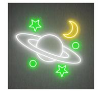RONGCH Néon Enseignes lumineuses Decor Enseigne Lumineuse En Forme De Galaxie, Lune, Étoile, Décoration Murale À Suspendre, Pour Bar, Club, Salle De Jeux, Chambre À Coucher,40.6cm(C)