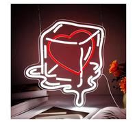 RONGCH Néon Enseignes lumineuses Decor Enseigne Lumineuse En Forme De Glaçons Et De Cœur Intensité Variable Pour Chambre À Coucher Hôtel Café Fête Bar Caverne D'homme 32.6cmx36.5cm