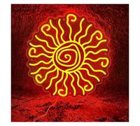 RONGCH Néon Enseignes lumineuses Decor Enseigne Lumineuse En Forme De Soleil Intensité Variable Pour Chambre À Coucher Bar Club Hôtel Fête D'anniversaire Décoration Artistique 33cmx33cm