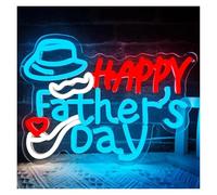 RONGCH Néon Enseignes lumineuses Decor Enseigne Lumineuse Happy Father's Day À Intensité Variable USB Pour Festival, Anniversaire, Fête Des Pères, Décoration De Vacances 32cmx24cm