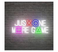 RONGCH Néon Enseignes lumineuses Decor Enseigne Lumineuse Just One More Game À Intensité Variable Alimentée Par USB Pour Salle De Jeux, Maison, Chambre À Coucher, Décoration Murale 45cm(Ré)