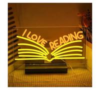 RONGCH Néon Enseignes lumineuses Decor Enseigne Lumineuse LED I Love Reading À Intensité Variable Pour Salle De Classe Librairie Bibliothèque Ou Une Chambre À Coucher, 42cmx22cm