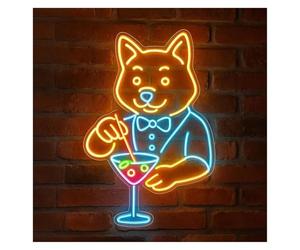 RONGCH Néon Enseignes lumineuses Decor Enseigne Lumineuse Pour Barman, Chien, Pour Bar, Restaurant, Vitrine, Décoration D'établissements À Thème, Décoration D'entreprise, 45cm
