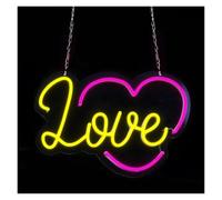 RONGCH Néon Enseignes lumineuses Decor Enseigne Néon Love, Avec Interrupteur À Intensité Variable, Adaptée Aux Chambres, Aux Mariages Et Aux Vagues 36.1x26cm