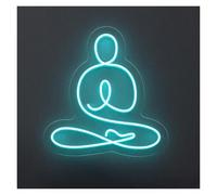 RONGCH Néon Enseignes lumineuses Decor Enseigne Néon Yoga Lotus Pose, Idéale Pour La Décoration D'intérieur, Avec Luminosité Réglable, 43cmx45cm(UNE)
