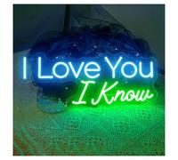 RONGCH Néon Enseignes lumineuses Decor Guirlande Lumineuse I Love You I Know alimentée Par USB Idéale Pour Les Mariages, Les Fêtes Et La Décoration Murale De La Chambre 46x19cm