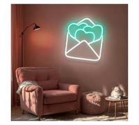 RONGCH Néon Enseignes lumineuses Decor Lettre D'amour Néons Luminosité Réglable Convient Pour Studio Chambre Décoration Murale 34cmx38cm(B)
