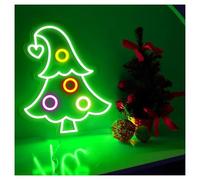RONGCH Néon Enseignes lumineuses Decor Lumières Néon En Forme De Sapin, Luminosité Réglable, Idéales Pour Les Fêtes, Les Décorations Murales, 31cmx38cm(UNE)