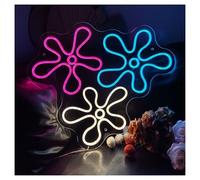 RONGCH Néon Enseignes lumineuses Decor Néons À Trois Fleurs, Idéal Pour Un Bar, Une Maison Ou Une Chambre À Coucher, Luminosité Réglable 35cmx40cm
