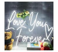 RONGCH Néon Enseignes lumineuses Decor Néons Roses Love You Forever Heart, Alimentés Par USB, Pour Mariage, Décoration De Salon 30cmx42cm(UNE)