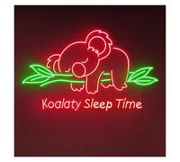 RONGCH Néon Enseignes lumineuses Decor Panneau Néon Koala Sleep Time, Idéal Pour Décorer Une Maison De Zoo, Luminosité Réglable, 58cm(Ré)