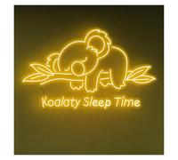 RONGCH Néon Enseignes lumineuses Decor Panneau Néon Koala Sleep Time, Idéal Pour Décorer Une Maison De Zoo, Luminosité Réglable, 58cm(I)