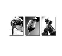 RONGCH Tableau Déco Nature 3 Pièces Affiche d'art De Cuisine Bière Vin Boisson Minimaliste Noir Et Blanc Chariot De Bar Peinture Murale Salle À Manger Décor De Maison Moderne(30x40)