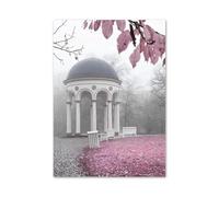 RONGCH Tableau Déco Nature Affiches Murales Minimalistes sur Toile Représentant Un Château, Une Ville, Bâtiment, Fleur, Paris, France, Rose Et Noir, pour Décoration De Salon(Une,40x60cm)