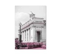 RONGCH Tableau Déco Nature Affiches Murales Minimalistes sur Toile Représentant Un Château, Une Ville, Bâtiment, Fleur, Paris, France, Rose Et Noir, pour Décoration De Salon(G,30x40cm)