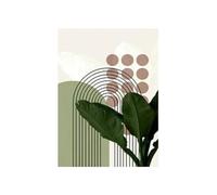 RONGCH Tableau Déco Nature Peinture sur Toile Abstraite Moderne, Affiches, Impressions, Plantes Vertes, Feuilles, Soleil, Lignes, Mur, Art Bohème, Photos, Décoration De Salon(C,40x60cm)