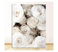 RONGCH Tableau Déco Nature Pivoine Rose Fleurs Blanches Bloom Garden Affiches Et Impressions Nordiques Images Murales pour La Décoration De Salon Art Mural Peinture sur Toile(F,21x30cm)