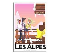 RONGCHENG Affiche de voyage vintage sur toile pour chambre à coucher Motif alpes