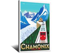 RONGCHENG Chamonix Mont Blanc Express Affiche de voyage vintage Art sur toile Décoration murale Poster Impression Peinture Cadeau
