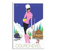 RONGCHENG Courchevel Affiche de voyage vintage France Alpes sur toile Art Décoration murale Poster Impression Peinture Cadeau
