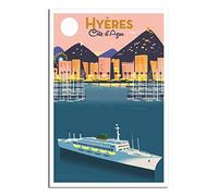 RONGCHENG Hyères Cruise Affiche de voyage vintage sur toile Art Home Room Décoration murale Poster Peinture Cadeau