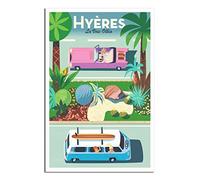 RONGCHENG Hyères Highway Scenery Affiche de voyage vintage Art sur toile Décoration murale Poster Impression Peinture Cadeau