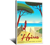 RONGCHENG Hyères Porquerolles Port-Cros Affiche de voyage vintage Art sur toile Décoration murale Poster Impression Peinture Cadeau