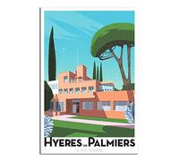 RONGCHENG Hyeres Villa Noailles Affiche de voyage vintage Art sur toile Décoration murale pour la maison Poster peinture Cadeau