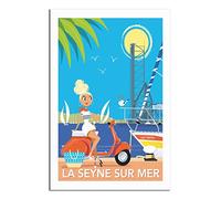 RONGCHENG La Seyne-sur-Mer France Affiche de voyage vintage Art sur toile Décoration murale Poster Impression Peinture Cadeau