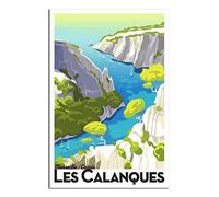 RONGCHENG Marseille Calanques Affiche de voyage vintage sur toile Art Home Room Décoration murale Poster Impression Peinture Cadeau