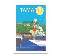 RONGCHENG Tamaris La Seyne-sur-Mer France Affiche de voyage vintage Art sur toile Décoration murale Poster Impression Peinture Cadeau