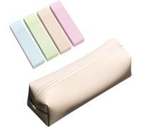 Rongchenghao 1 trousse à crayons de couleur crème, 400 notes, trousse à crayons pour organiser et ranger, trousse de papeterie, sac de rangement pour pinceaux de maquillage, sac de papeterie portable