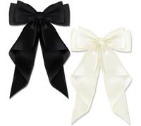 Rongchenghao 2 grandes pinces à cheveux en satin de soie, pinces à cheveux françaises de couleur unie, accessoires simples pour les femmes et les filles